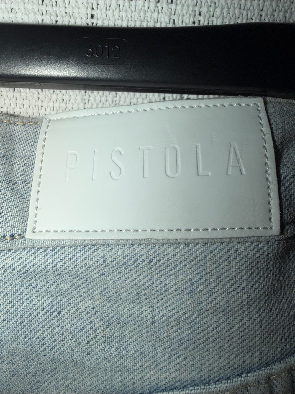 Pistola High Rise Straight Jeans s27 Colorblock Denim Quiet Luxury Coastal Chic - Picture 10 of 11